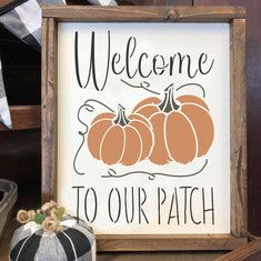 Welcome to Our Patch Halloween Craft Stencil On Sign