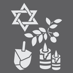 Hanukkah Trinkets Stencil