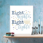 Eight Nights Eight Lights Hanukkah Stencil