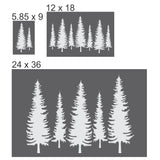 Pine Forest Window Stencil Sizes