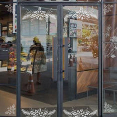 Christmas Swag Window Stencil On Glass Double Door