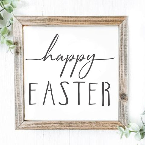 Happy Easter Stencil Framed