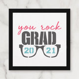 You Rock Grad Craft Stencil Framed