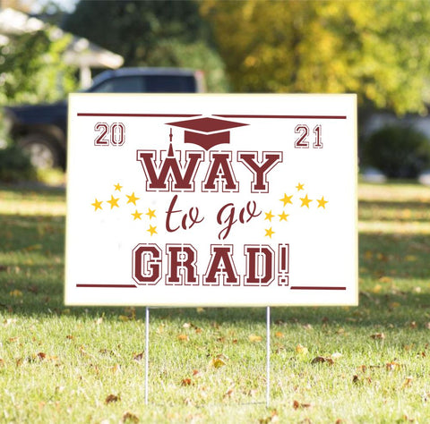 Way to Go Grad Sign Stencil