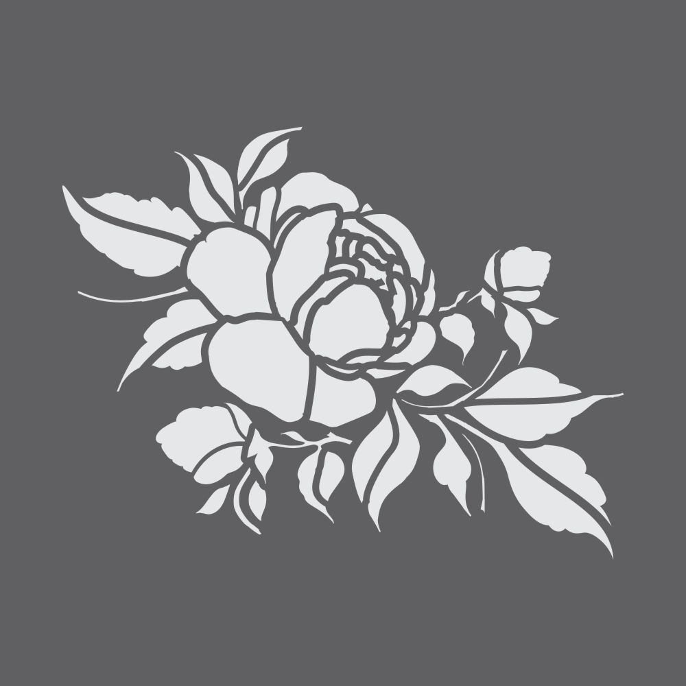 Cabbage Rose Stencil for Crafting