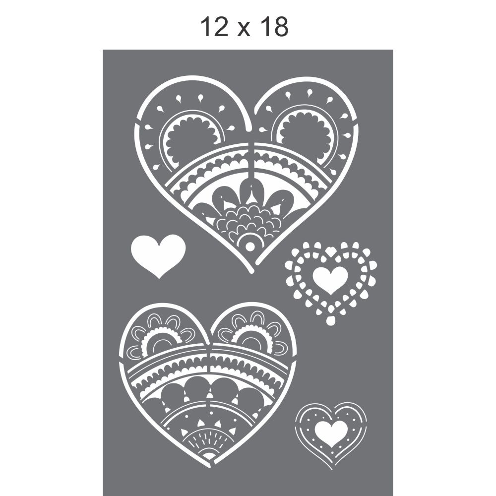Vintage Hearts Valentine Cookie Stencil by Designer Stencils