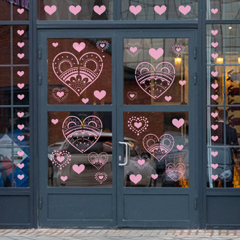 Valentine's Paper Heart Window Stencil
