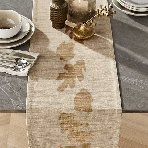 Table Runner with Fall Leaves Stencil