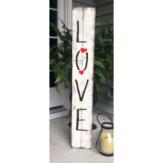 Love Vertical Porch Sign Stencil On Vertical Sign