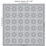 Moroccan Traditional Tin Tile Wall Stencil Medium Sheet Measurements