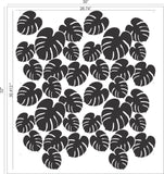 Philodendron Wall Stencil With Measurements 30x32
