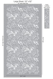 Floral Batik Wall Stencil Large Sheet, Free Topper Included