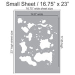 Small Cowhide Print Wall Stencil With Measurements 16.75 x 23 Sheet Size