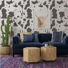 Small Cowhide Print Stencil In Living Room