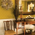 Iron Lattice Wall Stencil in Dining Room