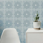 Moroccan Traditional Tin Tile Wall Stencils Painted on wall in home office Painting Stencil