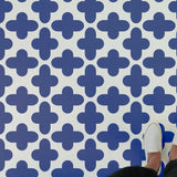 Quatrefoil Wall Stencil used as Floor Stencils