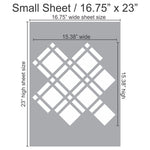 Cornelius Wall Stencil Small Sheet Measurements