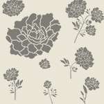 Heirloom Peony Large Format Wall Painting Stencil