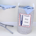 Wash Dry Fold Repeat Wall Stencil Hamper