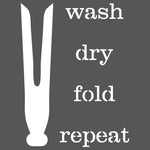 Wash Dry Fold Repeat Wall Stencil