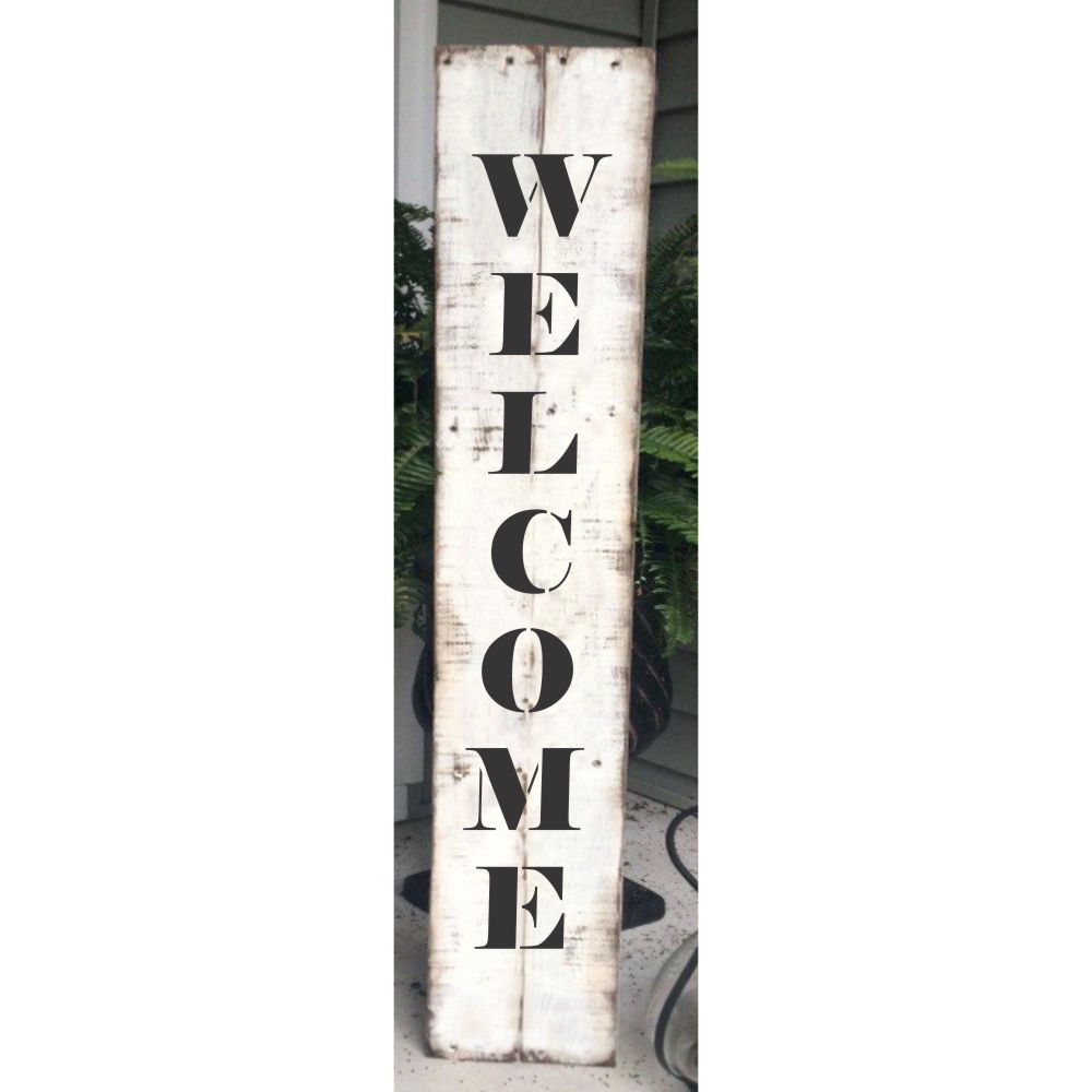 Welcome Vertical Porch Stencil