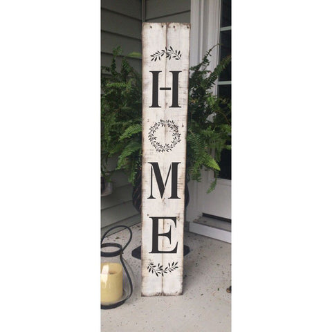 Home Laurel Leaves Vertical Porch Stencil. Create your own porch sign today!