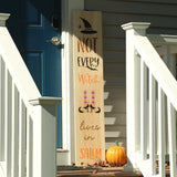 Not Every Witch Lives in Salem Vertical Porch Stencil. Get your witch on with our Halloween themed Porch Stencils!