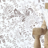 Floral Batik Wall Stencil On Wall