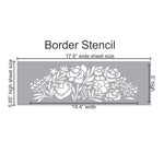 Folksy Bloom Border Wall Stencil