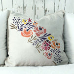 Folksy Bloom Border Stencil. You can use this as a Pillow Stencil as well!