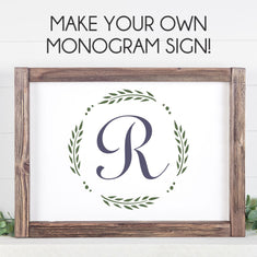 Personalize and Monogram a sign with our Laurel Monogram Stencil