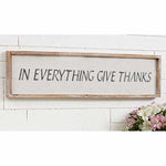 In Everything Give Thanks Stencil on Sign