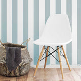 Gingham Stripe Wall Stencil In Living Room
