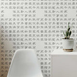 Chinese Wall Stencils in white room.