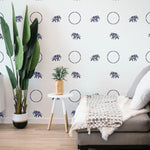 Elephants Wall Stencil In living Room