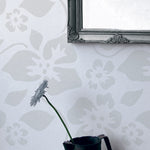 Lush Hibiscus Wall Painting Stencil Room