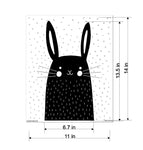 Mix and Match Animal V - Rabbit Stencil by Victoria Borges - Dimensions