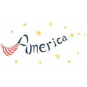 America with Stars Stencil