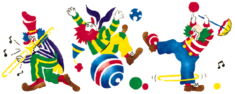 Circus Clowns Stencil