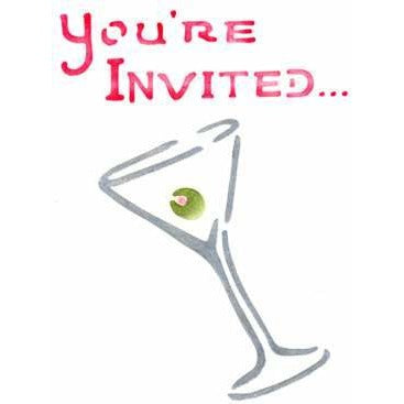 Martini Invitation Mini Stencil