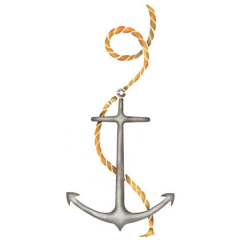 Anchor with Rope Stencil