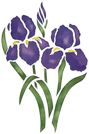 Irises Stencil