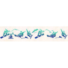 Decorate your child's room or mud room with our Snowboarding Wall Stencil!